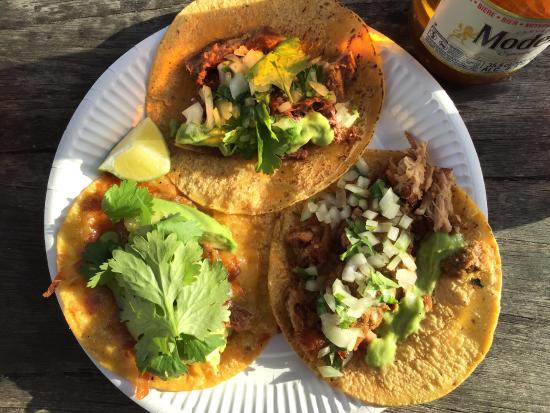 Hija de Sanchez signature dishes Al Pastor TacoCochinita Pibil TacoBarbacoa TacoHibiscus Agua Fresca